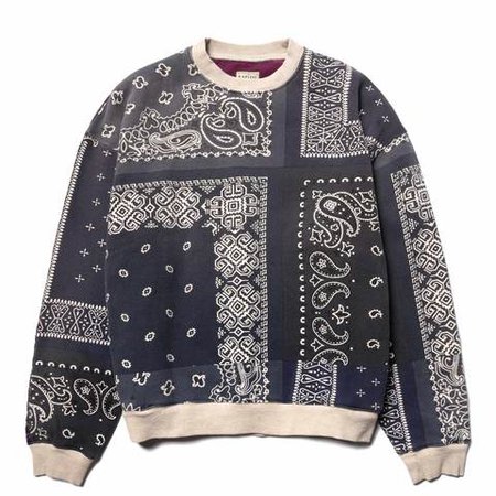 Fleecy Knit Bandana BIVOUAC Big Sweater Purple x Navy – HAVEN