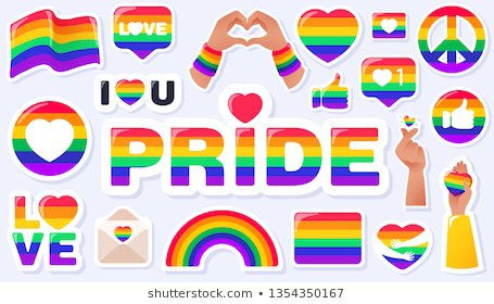 Vector de stock (libre de regalías) sobre Icono LGBTQ de orgullo conjunto, símbolos1354350167