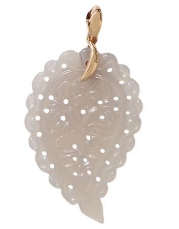 Medium Grey Chalcedony Carved India Pendant | Marissa Collections