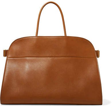 Margaux 17 Buckled Leather Tote - Brown