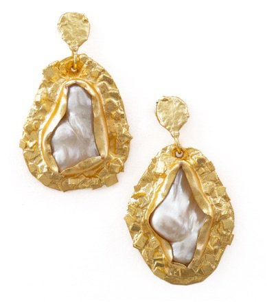 Melted Pearl Earrings Stone Affair
