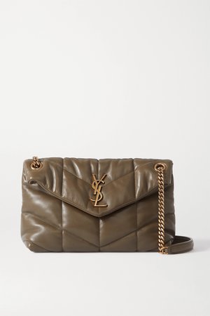 Green Loulou Puffer small quilted leather shoulder bag | SAINT LAURENT | NET-A-PORTER