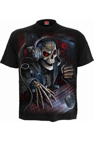 PC Gamer Men's Black Gothic T-Shirt by Spiral Direct | Men's