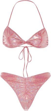 Alessandra Rich Glitter Sweetheart Neckline Bikini Set Size: 36
