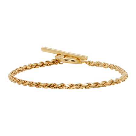 All Blues: Gold Polished Rope Bracelet | SSENSE