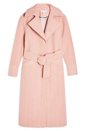 Topshop Melanie Herringbone Trench Coat pink