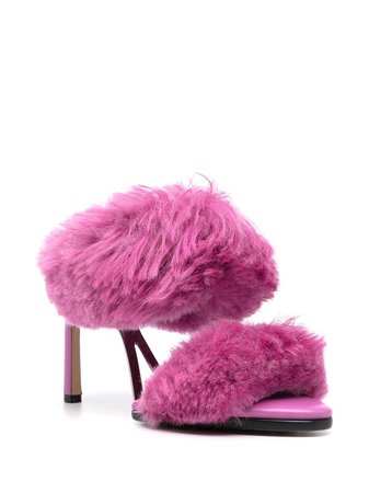 Bottega Veneta faux-fur strap open-toe sandals - FARFETCH