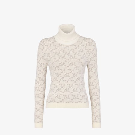 White velvet and viscose sweater - SWEATER | Fendi