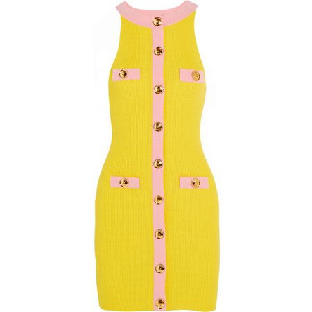 moschino yellow cotton mini dress