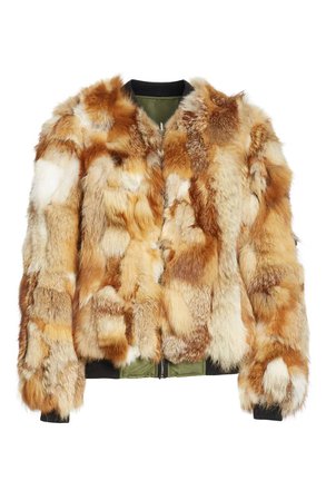 Alice + Olivia Becky Reversible Genuine Fox Fur Bomber Jacket | Nordstrom