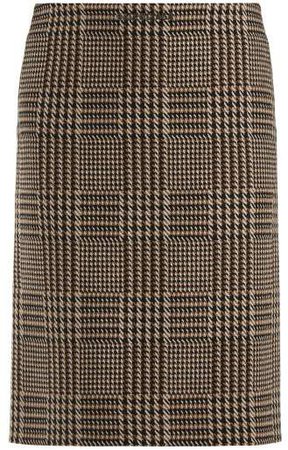Tweed Pencil Skirt - Womens - Brown Multi