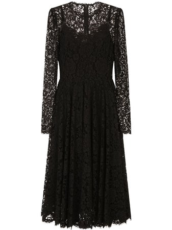 Shop Dolce & Gabbana lace long-sleeved dress with Express Delivery - FARFETCH
