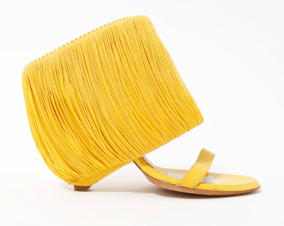 MARTIN MARGIELA 240€ Yellow Fringe Sandals $330