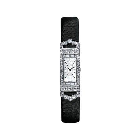 Tiffany Art Deco 2-Hand 15.8 x 49 mm women's watch in white gold with diamonds. | Tiffany & Co.