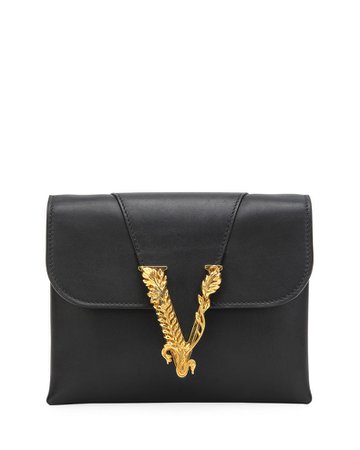 Versace Virtus Leather Evening Shoulder Bag | Neiman Marcus