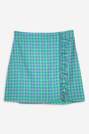 PETITE Check Frill Mini Skirt | Topshop