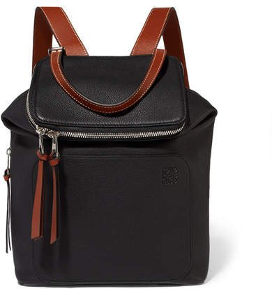 Goya Small Textured-leather Backpack - Black