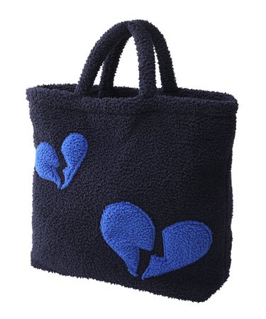 배드블루(BADBLUE) Heart Fleece Tote Bag Navy - 58,100 | 무신사 스토어