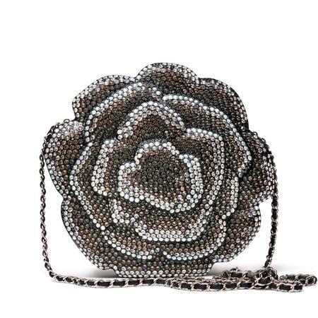 Chanel Strass And Resin Camellia Evening Clutch Bag Silver Hardware, 2018 Available For Immediate Sale At Sotheby’s