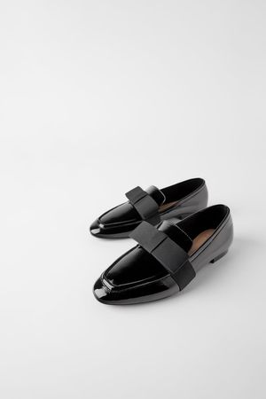PATENT FINISH LOAFERS WITH BOW-Flats-SHOES-WOMAN | ZARA United States