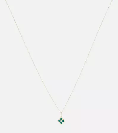 Sydney Evan - Mini Moroccan 14kt gold necklace with enamel and diamond | Mytheresa