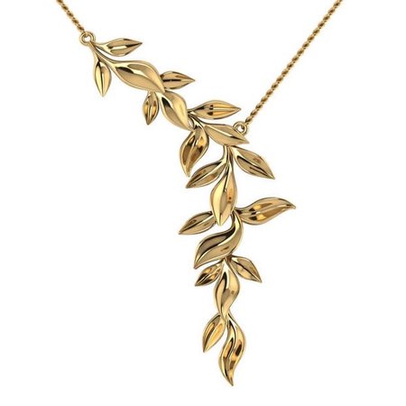 Allurez 14k Gold Vine Leaf Necklace