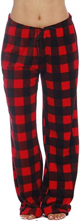 Just Love Women's Buffalo Plaid Plush Check Pajama Pants, Buffalo Plaid Royal / Black, 3X Plus at Amazon Women’s Clothing store