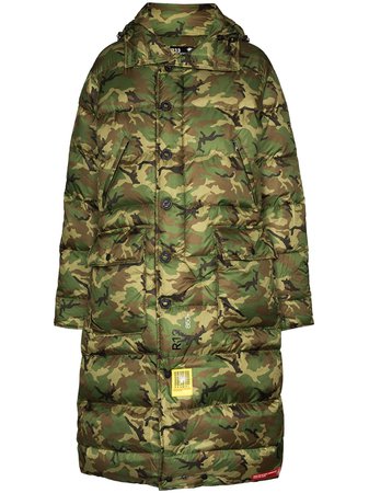 Shop multicolour R13 x Brumal camouflage-print puffer coat with Express Delivery - Farfetch