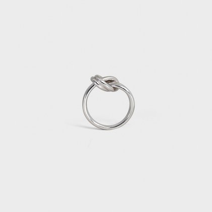 Knot Double Ring in Brass with Rhodium finish - Silver colour - 46P456BRA.36SI | CELINE