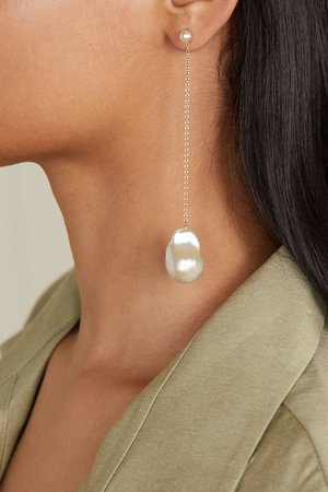 Gold 14-karat gold pearl earrings | Mizuki | NET-A-PORTER