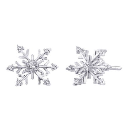 1/10 CT. T.W. Diamond Snowflake Stud Earrings in Sterling Silver | Diamond Earrings | Earrings | Zales