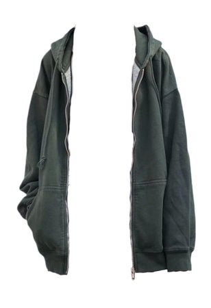 green zip up hoodie