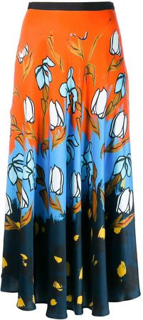 printed high-waisted skirt