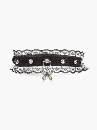 black lace and butterfly choker