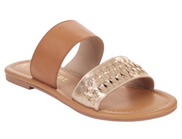 tan and gold sandal