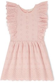 LoveShackFancy Kids | Scarlett tiered embroidered cotton-voile dress | NET-A-PORTER.COM