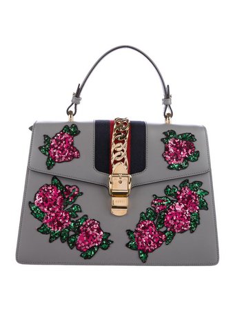 Gucci 2017 Medium Embroidered Sylvie Top Handle Bag - Handbags - GUC187335 | The RealReal