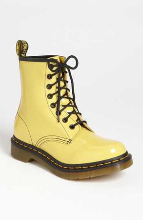 yellow combat boots dr martends