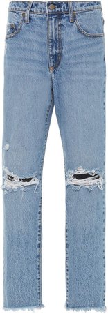 Bessette Rigid Mid-Rise Distressed Jeans