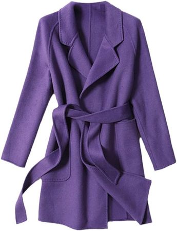 Amazon.com: Yeuyyben Women Wool Winter Coats Lady Elegant Autumn Trench Coats Belt : Clothing, Shoes & Jewelry