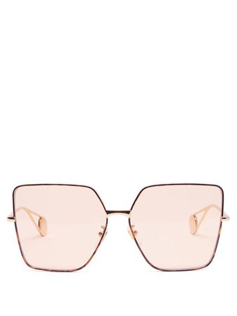 Oversized square tortoiseshell-acetate sunglasses | Gucci | MATCHESFASHION.COM