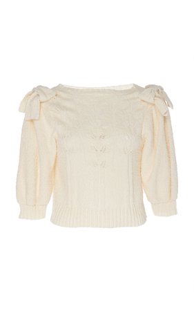 Pearl Cropped Pullover by LoveShackFancy | Moda Operandi