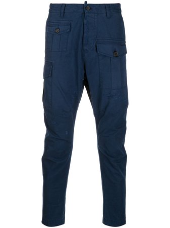 Shop blue Dsquared2 navy cargo pants with Express Delivery - Farfetch