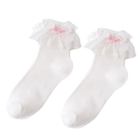 ZUARFY Lolita Short Crew Socks Women Stretchy Ruffle Lace Hosiery Cotton Dress Socks - Walmart.com