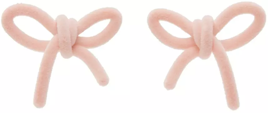 SSENSE Exclusive Pink YVMIN Edition Bow Earrings by Shushu/Tong on Sale