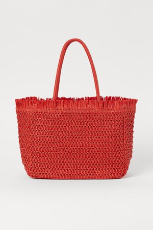 Shopper in cartapaglia - Rosso - DONNA | H&M IT