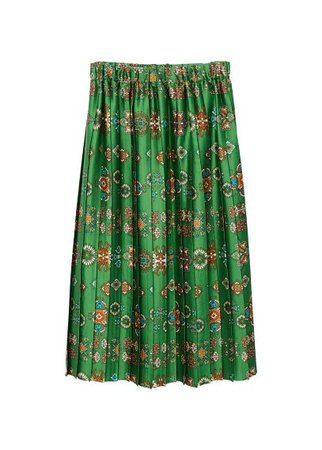 MANGO Printed pleated skirt