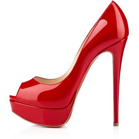 louboutin red lady peep toe heels