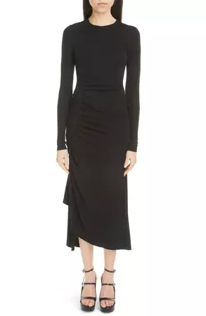 Givenchy Side Ruched Long Sleeve Crepe Dress | Nordstrom