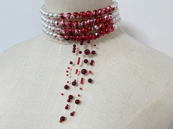 blood drop pearl necklace 1